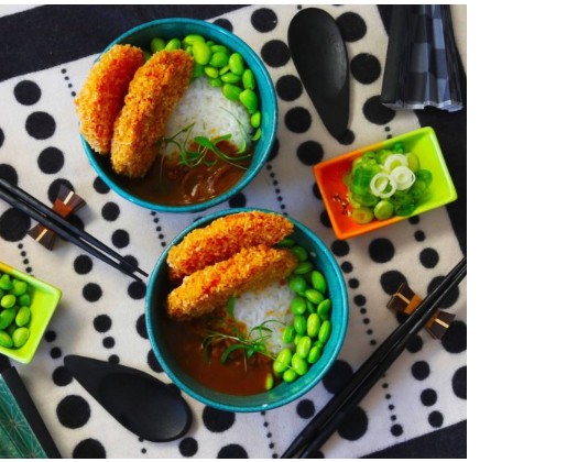 Colourful vegan bowl food served at an event
